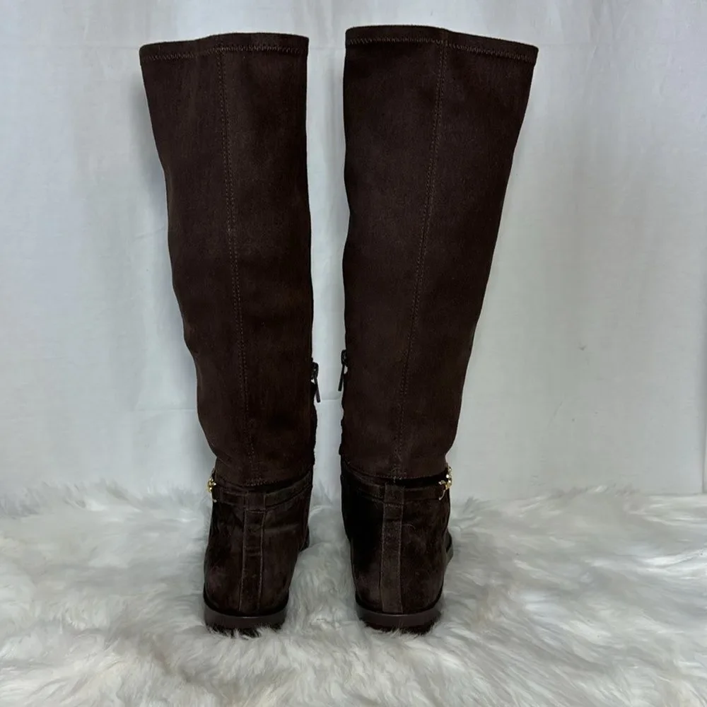 Sam Edelman Cliver Embellished Brown Suede Riding‎ Boots Sz 8.5